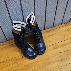 Cape Robbin Black and White Lace Up Boots